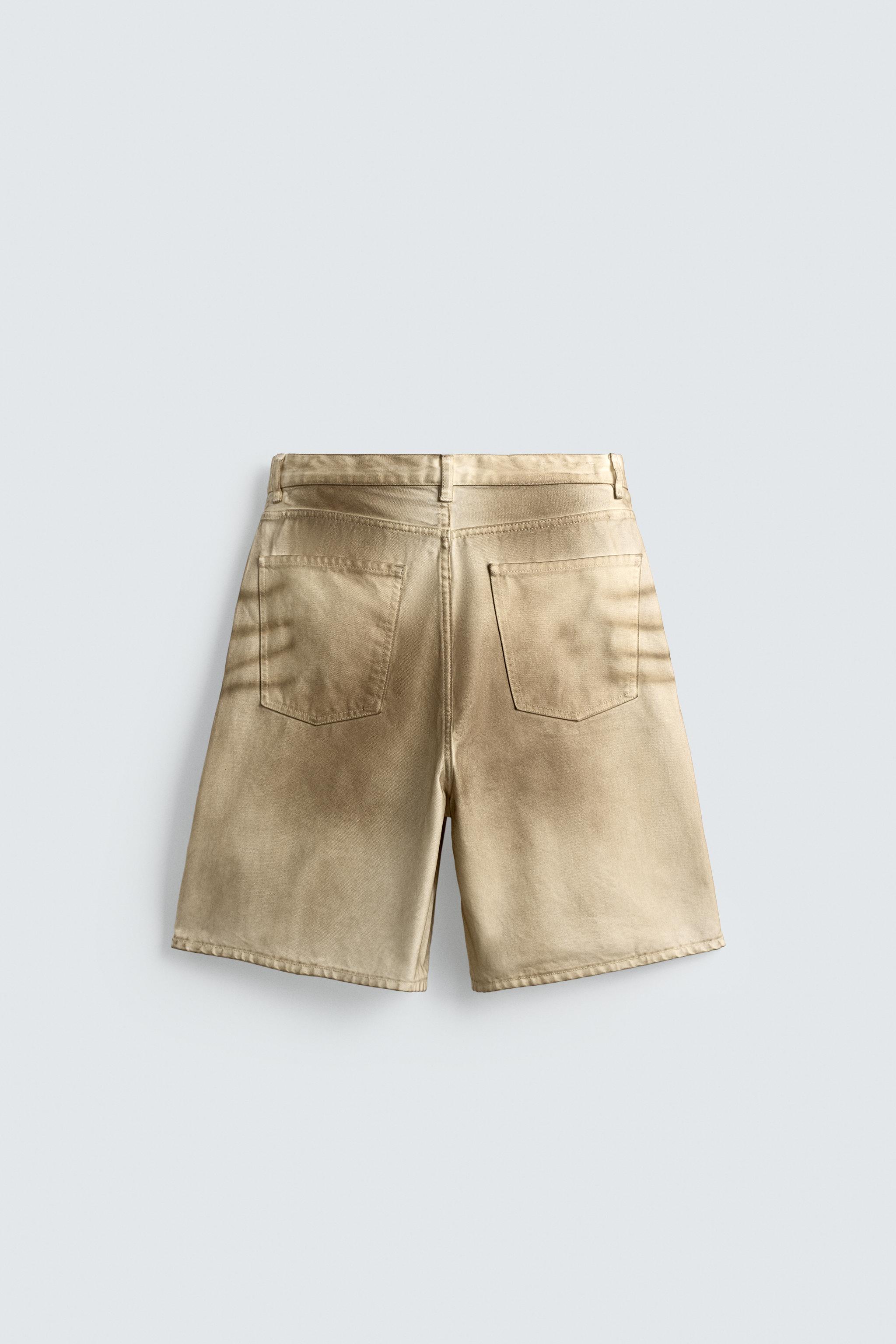 WASHED PRINT BAGGY FIT BERMUDA SHORTS